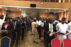 Inductees taking an oat during the Branch 2018 Induction