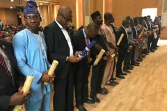 Inductees with their scroll during Branch 2018 Induction